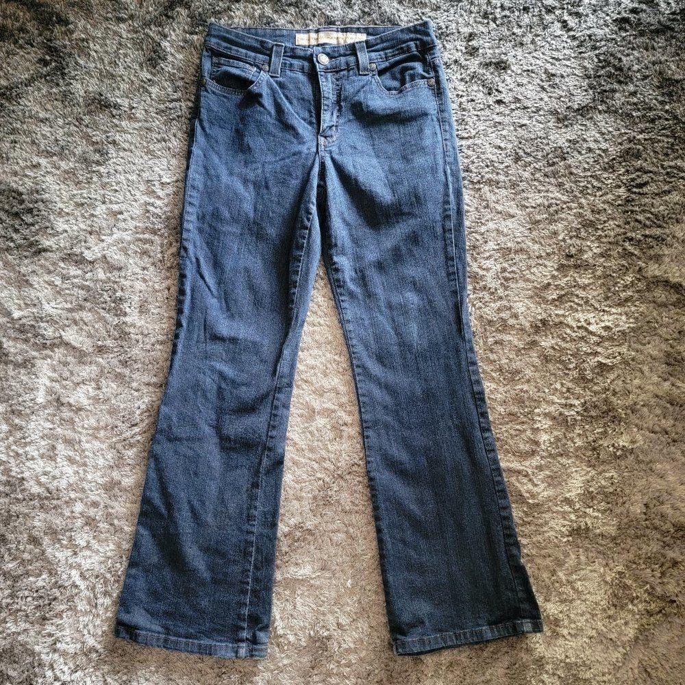 Women's Vintage America Classic Rise Boot Cut Denim Blue Jeans Size 8